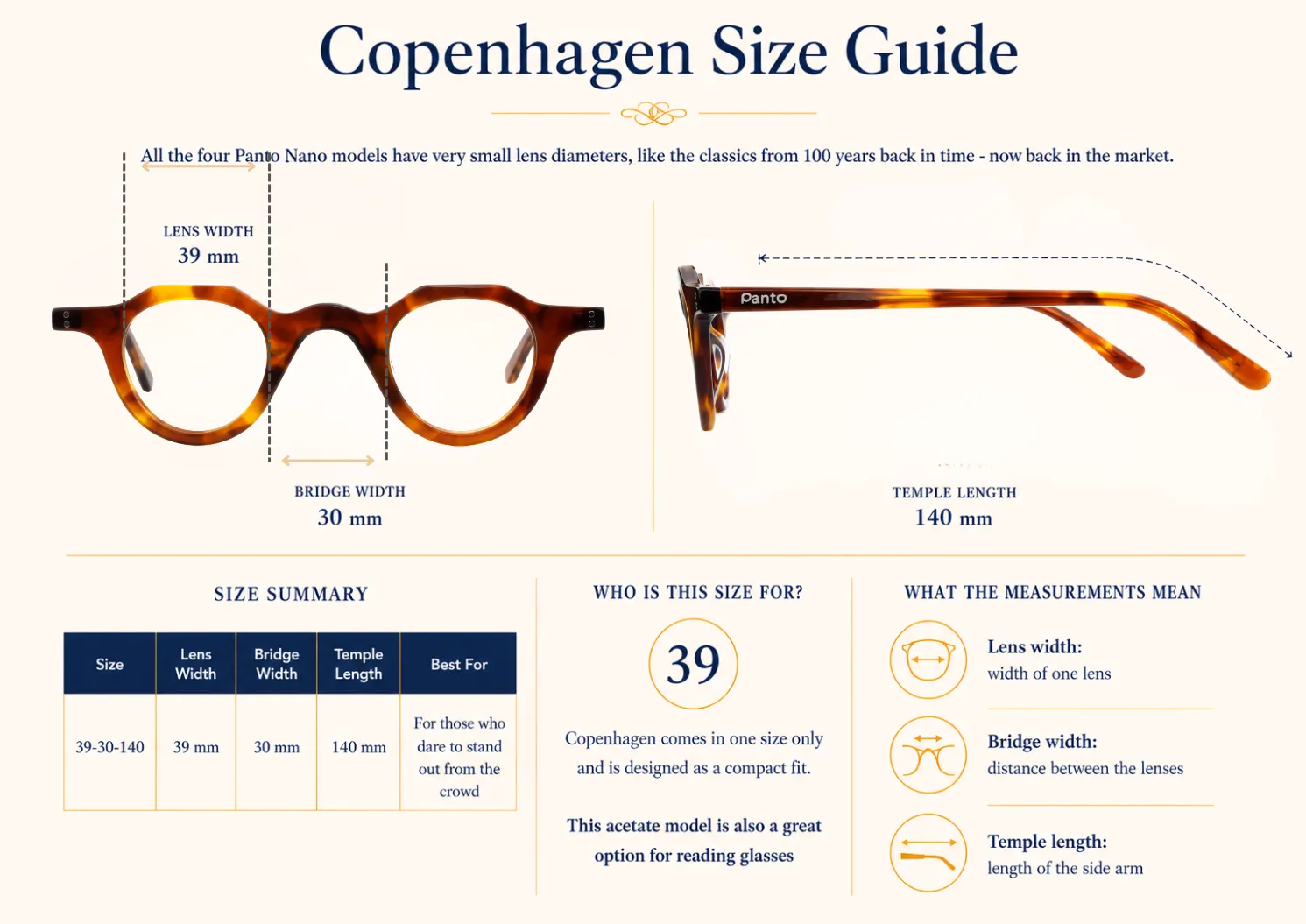 PantoGlasses Size Guide