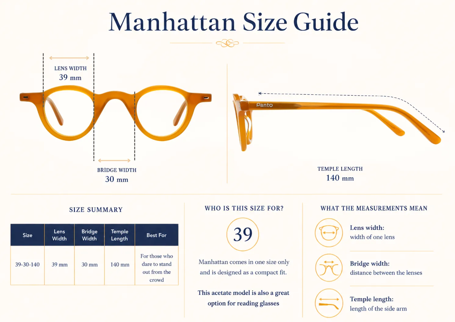 PantoGlasses Size Guide