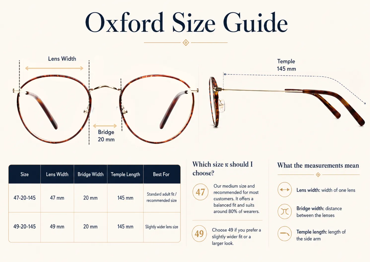 PantoGlasses Size Guide