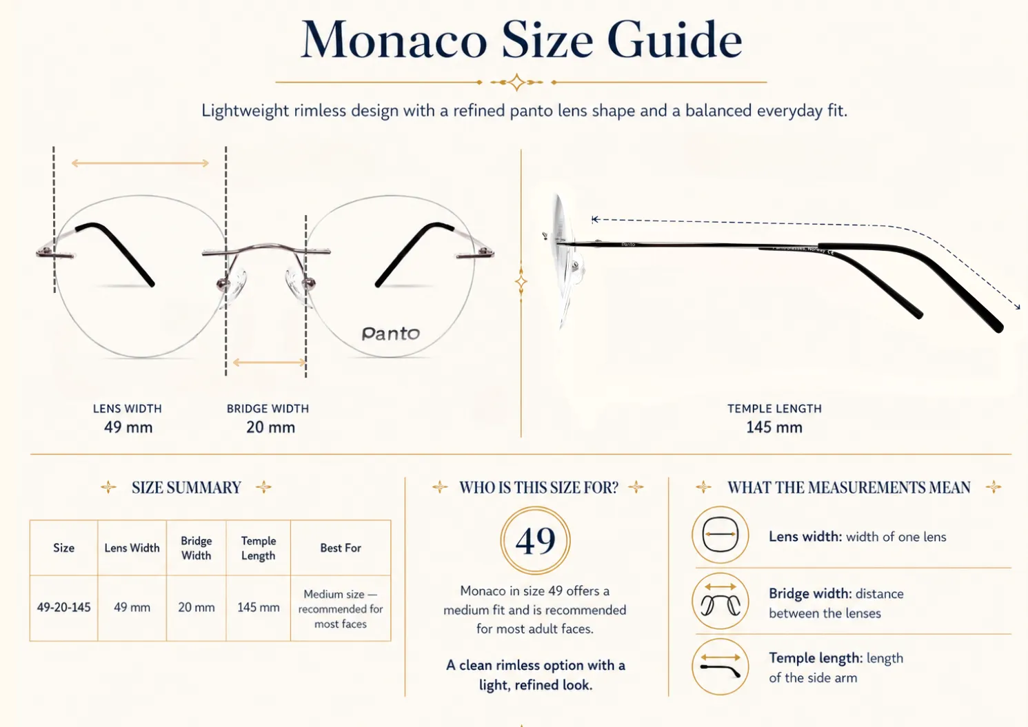PantoGlasses Size Guide