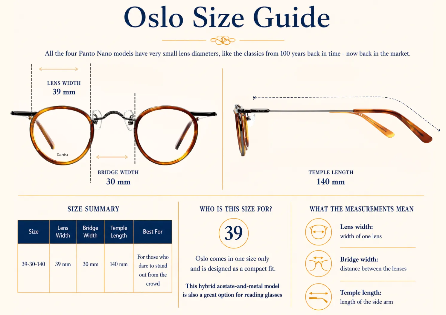 PantoGlasses Size Guide